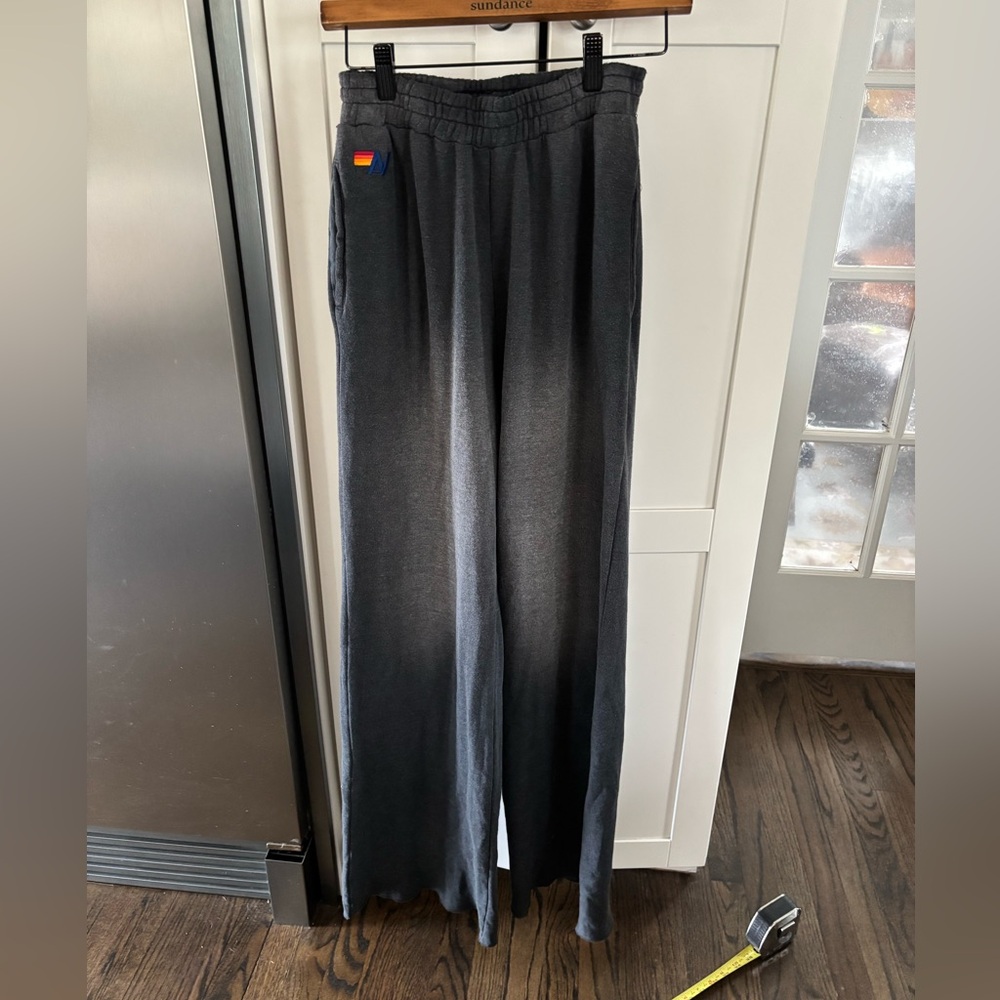 Aviator Nation Blackish charcoal grey Wide-Leg Pants